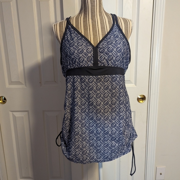 Maternity 2 Piece Swim Suit Side Ruched Top Boyshort Bottoms - Picture 2 of 7